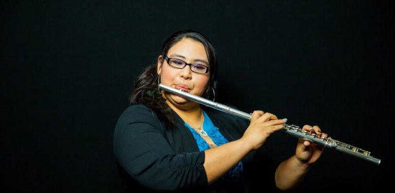 HSU Music Major student playing the flute